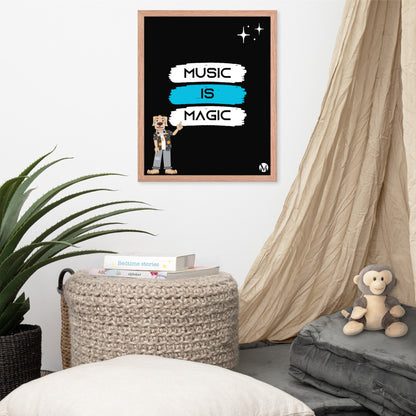 Framed poster - Music is Magic (Black)