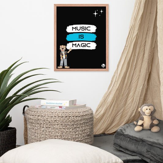 Framed poster - Music is Magic (Black)