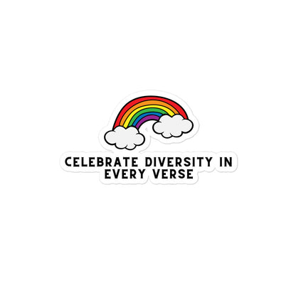 CELEBRATE THE DIVERSITY IN EVERY VERSE RAINBOW - Bubble-free stickers