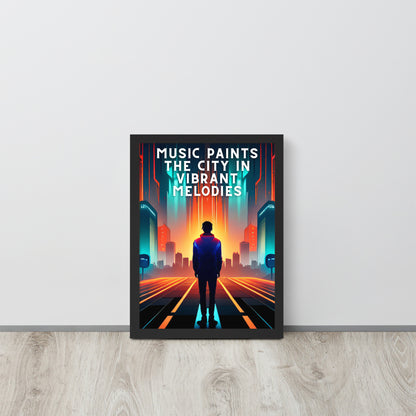 Framed poster - MUSIC PAINTS THE CITY IN VIBRANT MELODIES